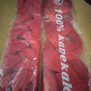 Unopened Bright Red Synthetic Braiding Hair